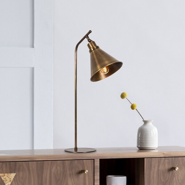 Opviq Lampa de masă Sivani MR-610, auriu antic, metal, înălțime 50 cm, Bronz / Alamă Veche, Camera de zi / sufragerie, Metal