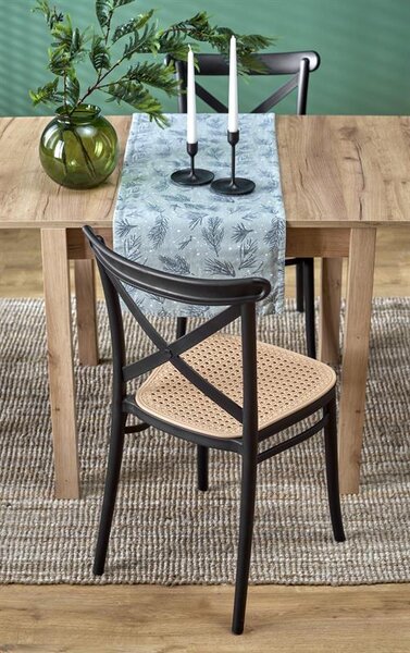 Masă de sufragerie extensibilă 80-160 cm Gampa (stejar craft) (pentru 4 6 persoane). 1049291