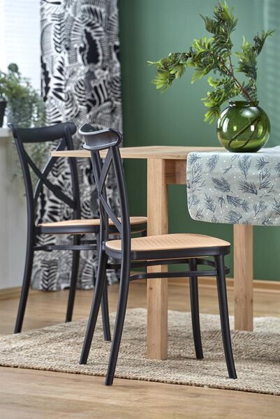Masă de sufragerie extensibilă 80-160 cm Gampa (stejar craft) (pentru 4 6 persoane). 1049291