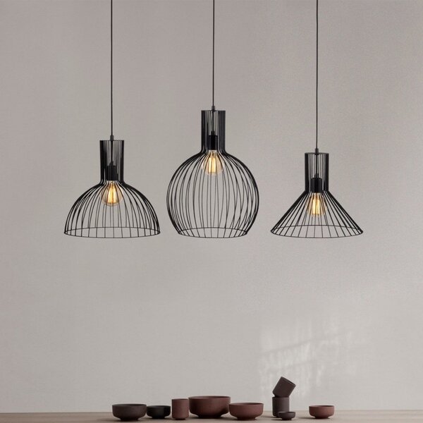 Opviq Lampă suspendată Fellini MR-768, negru, fier, 3 becuri liniare, reglabil, Negru, Camera de zi / sufragerie, Metal, Modern