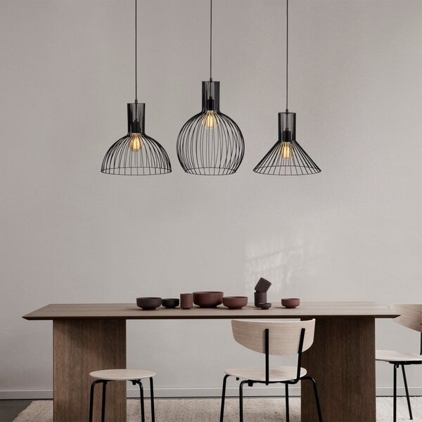 Opviq Lampă suspendată Fellini MR-768, negru, fier, 3 becuri liniare, reglabil, Negru, Camera de zi / sufragerie, Metal, Modern