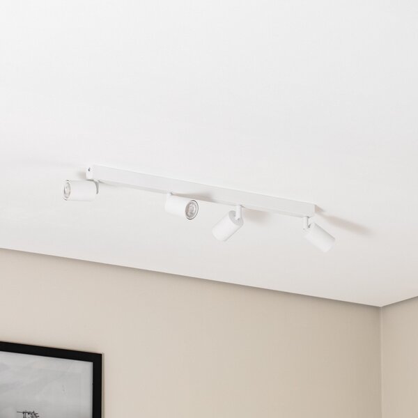 TK Lighting Spot de tavan Top, alb, 83 cm, 4 becuri, metal, GU10, reglabil, Alb, Camera de zi / sufragerie, Metal, Modern