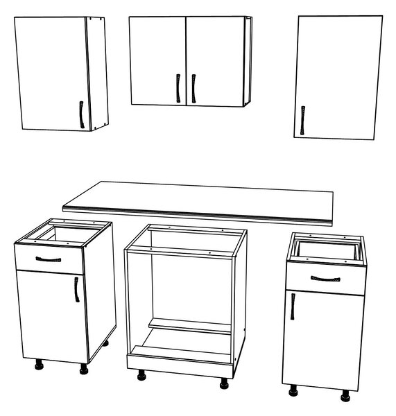 Set haaus V5, Lemn Natural/Alb, Blat Thermo 28 mm, L 140 cm