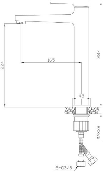 Invena Midnight baterie lavoar stativ negru-auriu BU-35-W14