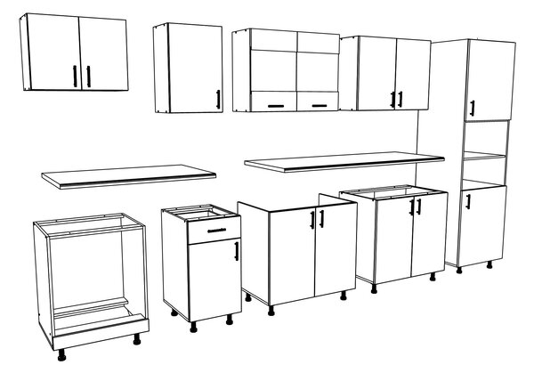 Set haaus V30, Alb, Blat Thermo 28 mm, L 320 cm