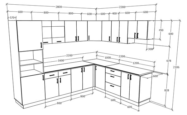 Set haaus V36, Alb, Blat Thermo 28 mm, L 280 x 220 cm