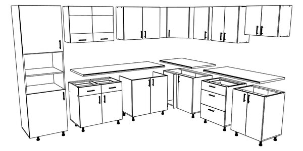 Set haaus V36, Alb, Blat Thermo 28 mm, L 280 x 220 cm