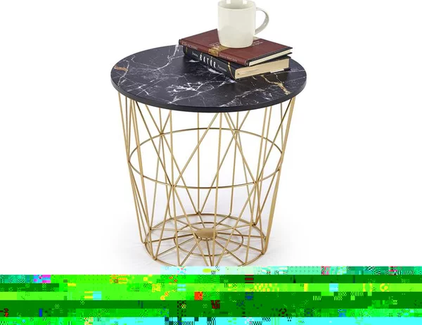 Masă de cafea Halley (Marmură neagră + Auriu). 1049502