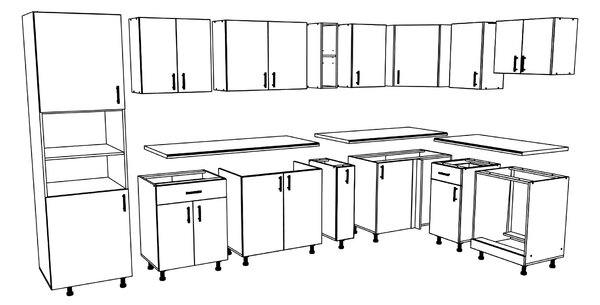 Set haaus V35, Antracit/Alb, Blat Thermo 28 mm, L 320 x 160 cm