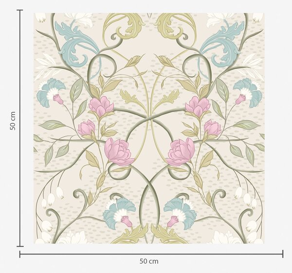 Tapet Model floral elegant cu flori roz și albastre, Tapet flori, a00730 : Uwalls.ro