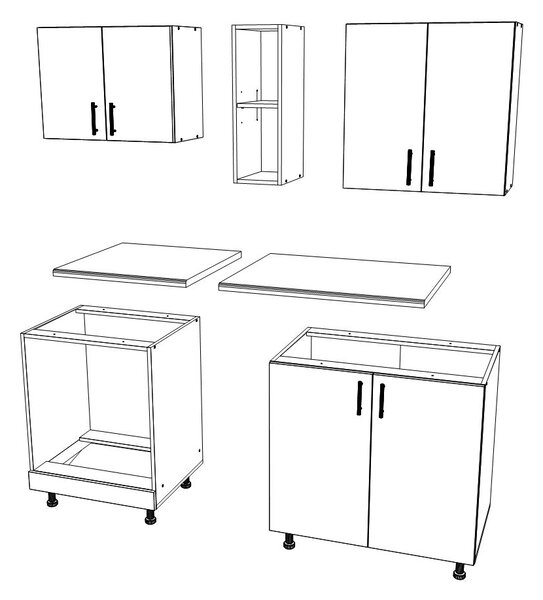 Set haaus V4, Lemn Natural/Alb, Blat Thermo 28 mm, L 140 cm