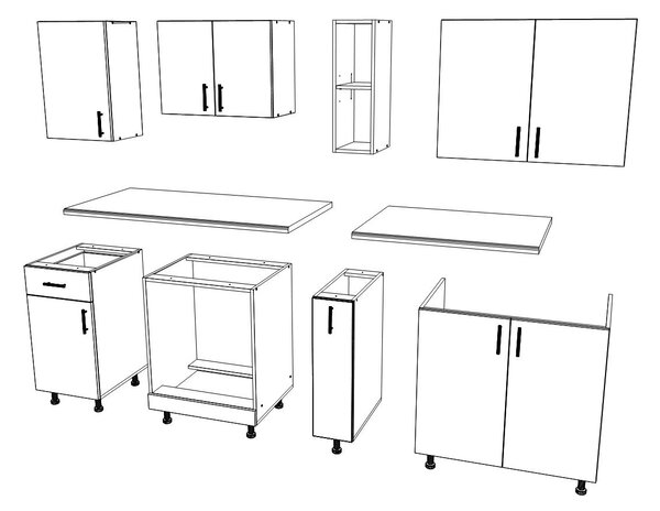 Set haaus V11, Alb, Blat Thermo 28 mm, L 200 cm
