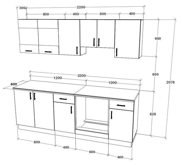 Set haaus V13, Alb, Blat Thermo 28 mm, L 220 cm