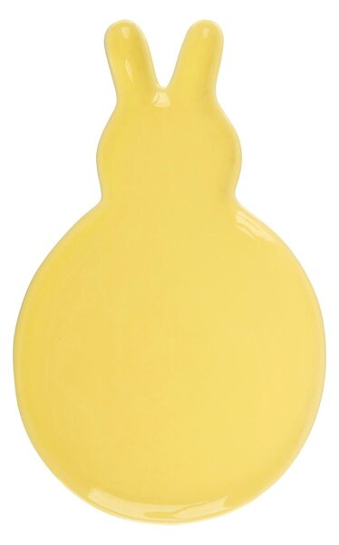 Platou decorativ, în formă de iepuraș, culoarea galben, 29.5 cm