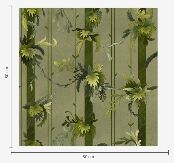 Tapet Frunze și ciorchini de viță de vie în nuanțe de acuarelă verde deschis, Tapet flori, a00807 : Uwalls.ro