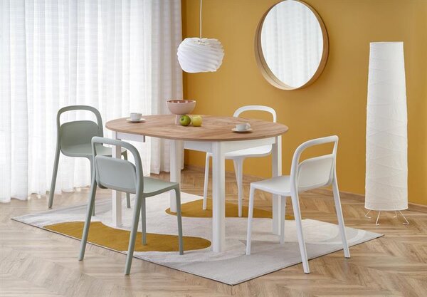 Masă de sufragerie extensibilă 102-142 cm Ralllon (stejar craft + alb) (pentru 4 6 persoane). 1049298