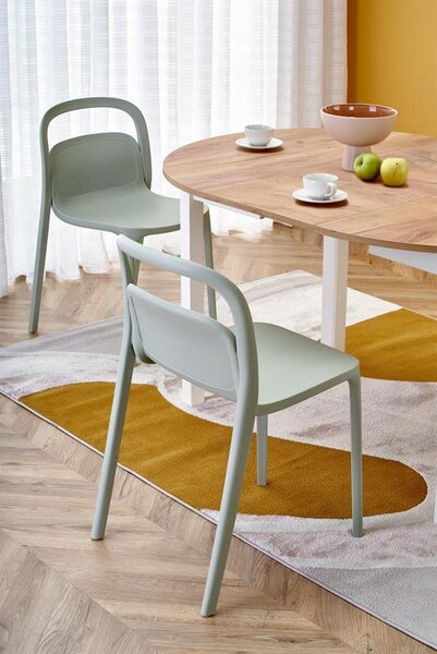 Masă de sufragerie extensibilă 102-142 cm Ralllon (stejar craft + alb) (pentru 4 6 persoane). 1049298