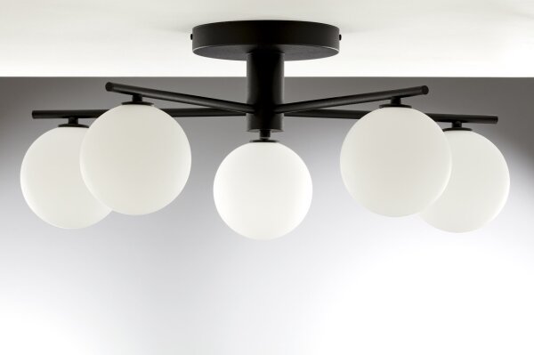 Jupiter 2049 - Lustră aplicată PRATO 5xG9/14W/230V negru/alb