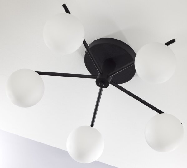 Jupiter 2049 - Lustră aplicată PRATO 5xG9/14W/230V negru/alb