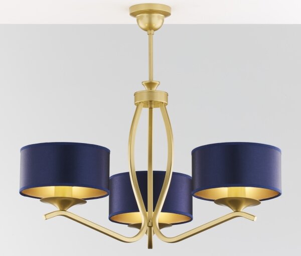 Jupiter 2113 - Lustră pe tijă KASZMIR 3xE27/15W/230V albastru/auriu