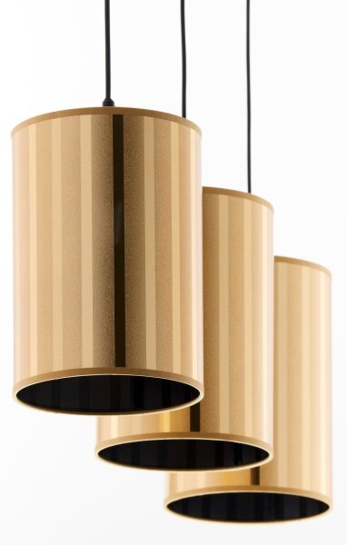 Jupiter 2092 - Lustră suspendată pe cablu CORTINA 3xE27/15W/230V auriu/negru