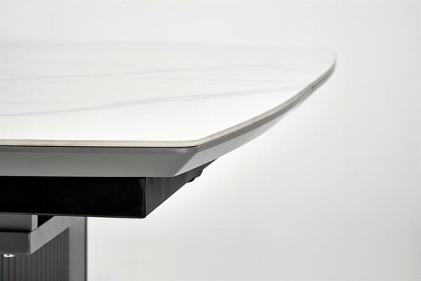 Masă de sufragerie extensibilă 160-220 cm Dara (marmură alb + negru + gri) (pentru 6 8 persoane). 1049567