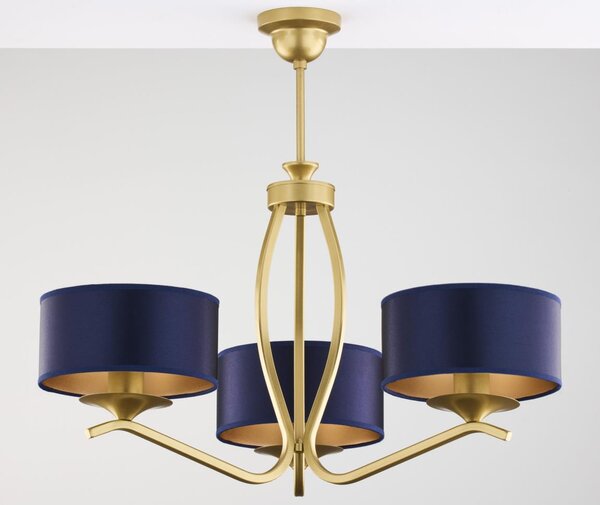 Jupiter 2113 - Lustră pe tijă KASZMIR 3xE27/15W/230V albastru/auriu