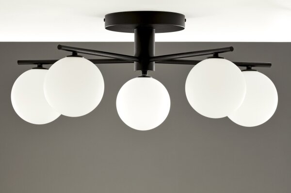 Jupiter 2049 - Lustră aplicată PRATO 5xG9/14W/230V negru/alb