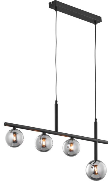 Jupiter 1908 - Lustru suspendat pe cablu NEPTUN 4xG9/14W/230V negru/gri fumuriu