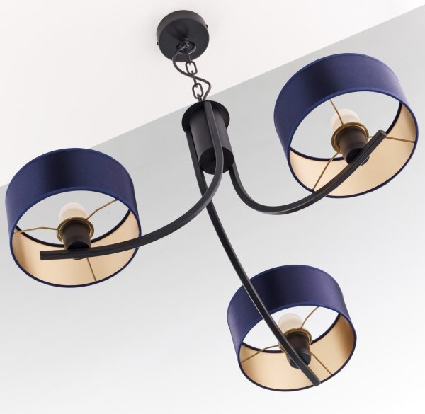 Jupiter 2099 - Lustră pe lanț ARTHUR 3xE27/15W/230V albastru/negru