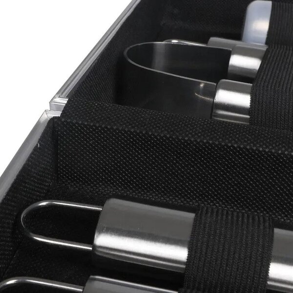 Set ustensile pentru gratar onuvio® 11 piese inox, geanta de transport si termometru digital