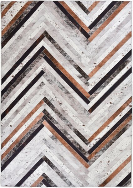 Covor Modern & Geometric Serena, Gri/Multicolor, 70x140 cm