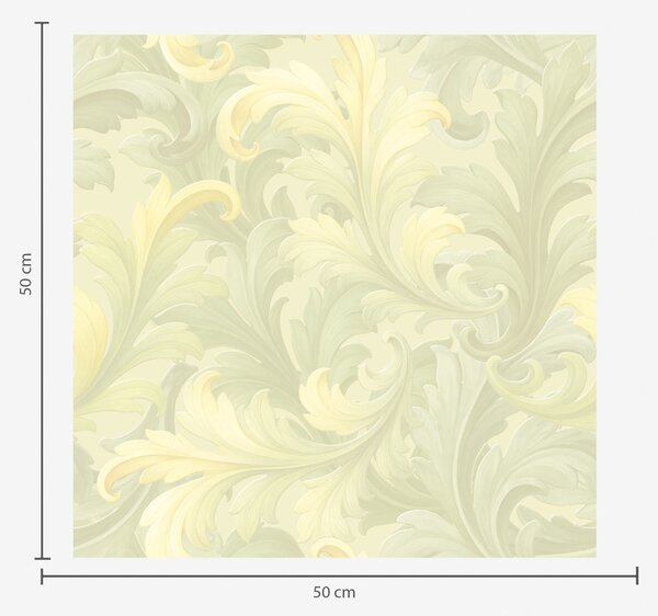 Tapet Volute baroce cu frunze de acant în nuanțe delicate, Tapet flori, a00714 : Uwalls.ro