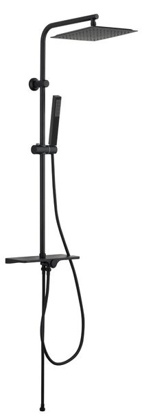 Invena Svart set de duș perete cu duș de ploaie negru AU-85-D04