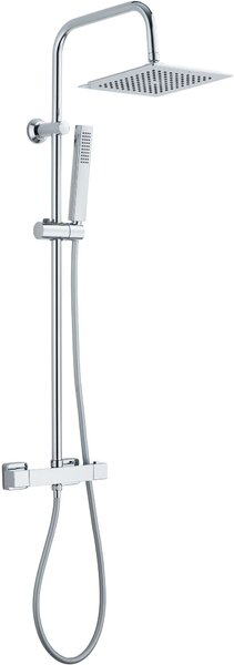 Invena Svart set de duș perete cu termostat cu duș de ploaie crom AU-85-001
