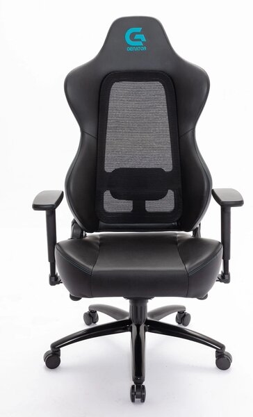 Scaun Hybrid Ergo Gaming, suport lombar reglabil, spătar Mesh, cotiere 3D, înclinare 90- 180°, rezistent 150 kg, Negru