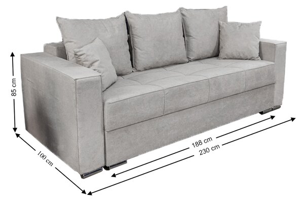 Canapea Extensibilă Claudia Bonell Mini, Gri Deschis