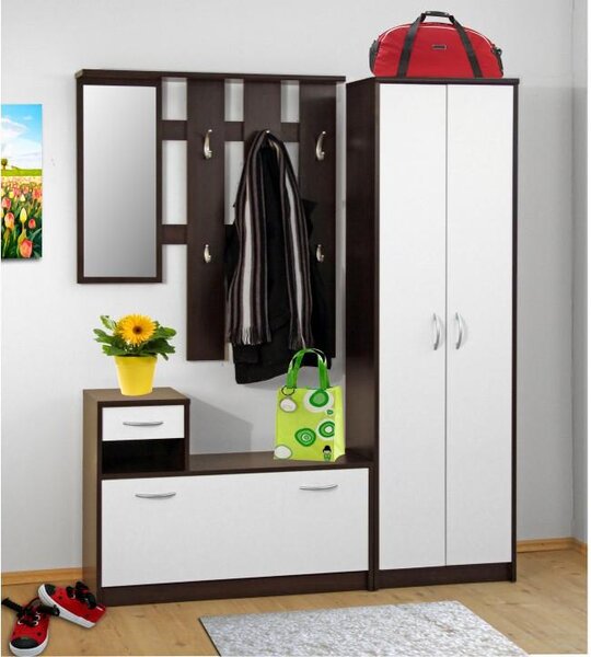 Dulap cu rafturi Vader (Alb + wenge). 1006264