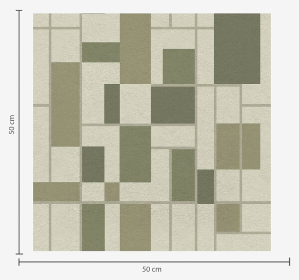 Tapet Model geometric în nuanțe de verde, Tapet abstract, a00769 : Uwalls.ro