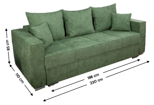 Canapea Extensibilă Claudia Memory Max, Verde Brad