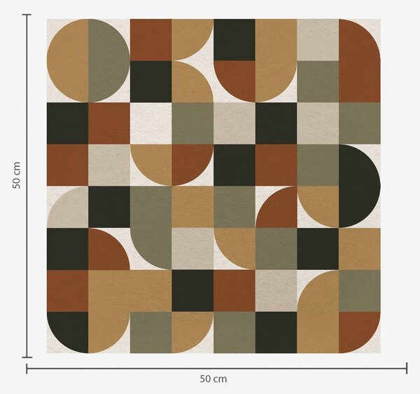 Tapet Geometrie modulară în tonuri calde, pământii, Tapet abstract, a00770 : Uwalls.ro