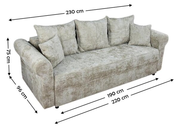 Canapea Extensibilă Elsa Bonell Mini, Bej