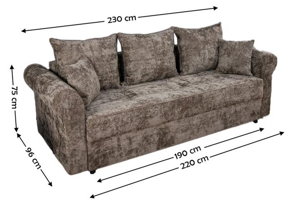 Canapea Extensibilă Elsa Bonell Mini, Maro