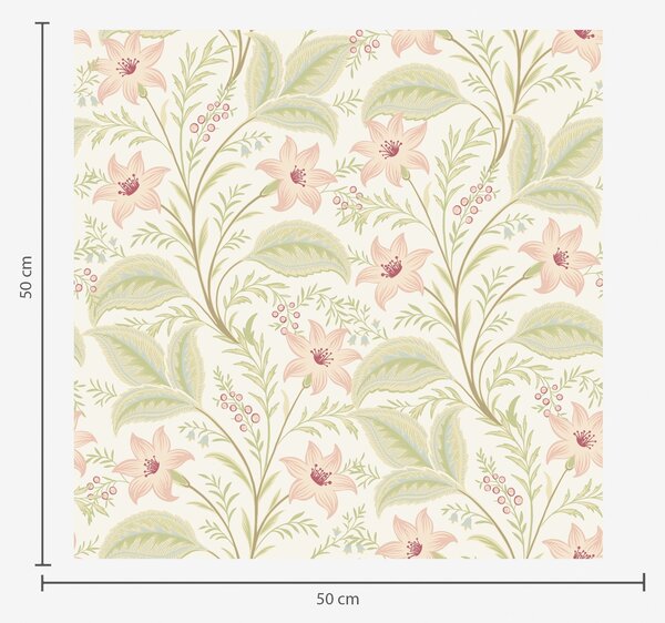 Tapet Flori și frunze delicate în tonuri pastelate, Tapet flori, a00771 : Uwalls.ro
