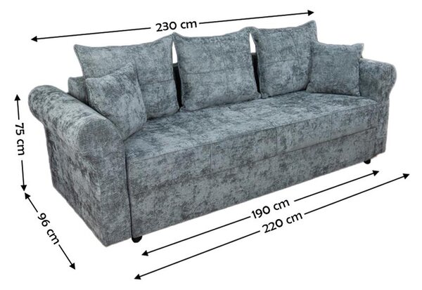 Canapea Extensibilă Elsa Bonell Mini, Gri