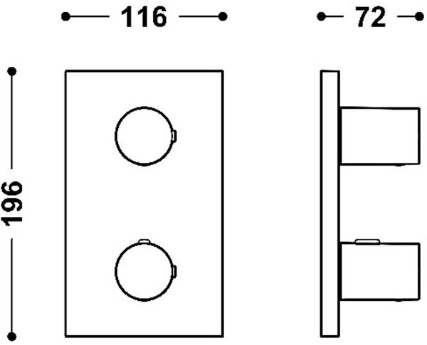 Tres Therm-Box baterie cadă-duș ascuns cu termostat negru 21625001NM
