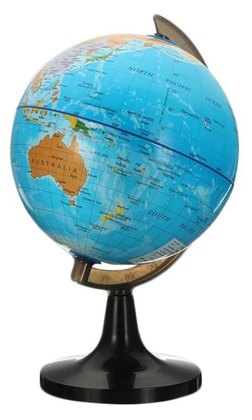 Mini glob geografic harta politica, meridian ABS, diametru 10.6cm