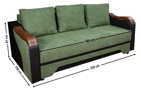 Canapea Extensibilă Bianca Bonell, Verde