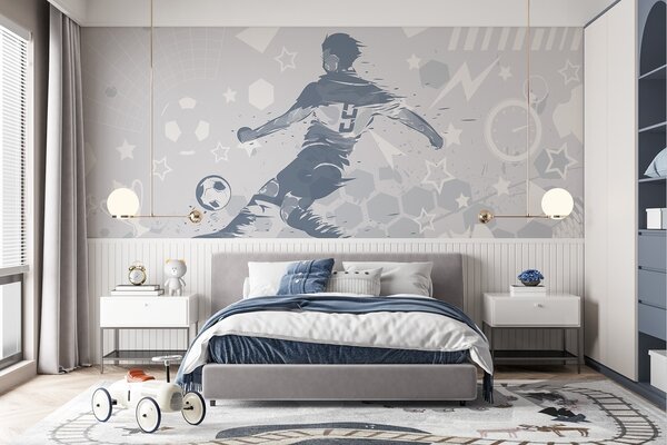 Tapet Jucător de fotbal, sport, Fototapet pentru camera unui adolescent, Fototapet Fotbal, w04763v1 : Uwalls.ro