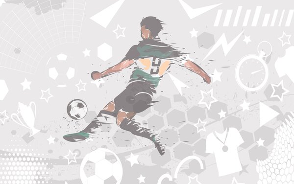 Tapet Jucător de fotbal, sport, Fototapet pentru camera unui adolescent, Fototapet Fotbal, w04763 : Uwalls.ro